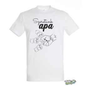 Szeretünk apa kezek ökölben férfi #1 fehér