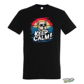 KEEP CALM FÉRFI PÓLÓ FEKETE