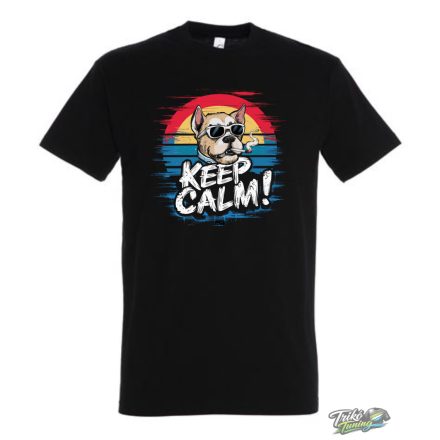 KEEP CALM FÉRFI PÓLÓ FEKETE