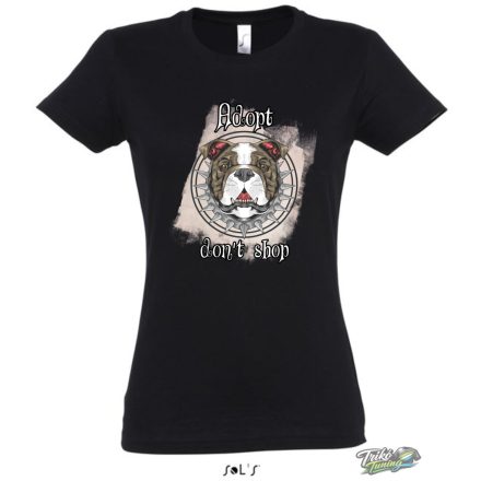 ADOPT DON'T SHOP NŐI PÓLÓ FEKETE