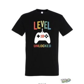 LEVEL 18 UNLOCKED FÉRFI PÓLÓ fekete