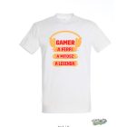GAMER A FÉRFI A MÍTOSZ A LEGENDA FÉRFI PÓLÓ FEHÉR