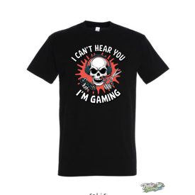 I CAN'T HEAR YOU I'M GAMING FÉRFI PÓLÓ FEKETE