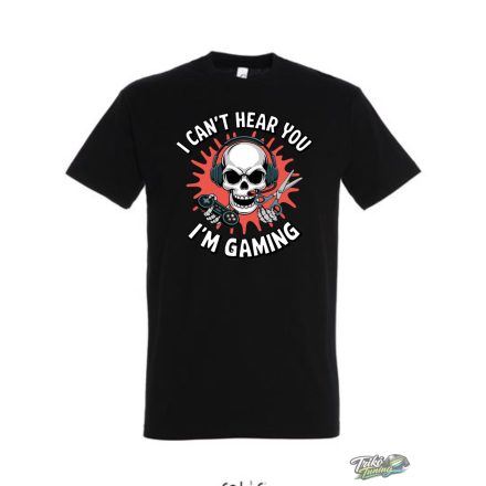 I CAN'T HEAR YOU I'M GAMING FÉRFI PÓLÓ FEKETE