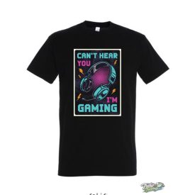CAN'T HEAR I'M  GAMING FÉRFI PÓLÓ FEKETE