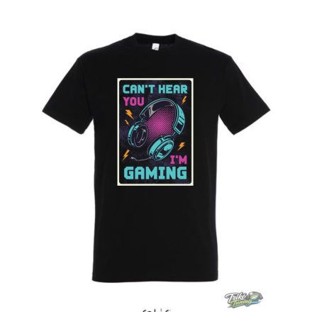 CAN'T HEAR I'M  GAMING FÉRFI PÓLÓ FEKETE