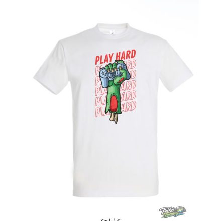 PLAY HARD FÉRFI PÓLÓ FEHÉR