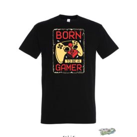 BORN TO BE A GAMER FÉRFI PÓLÓ FEKETE