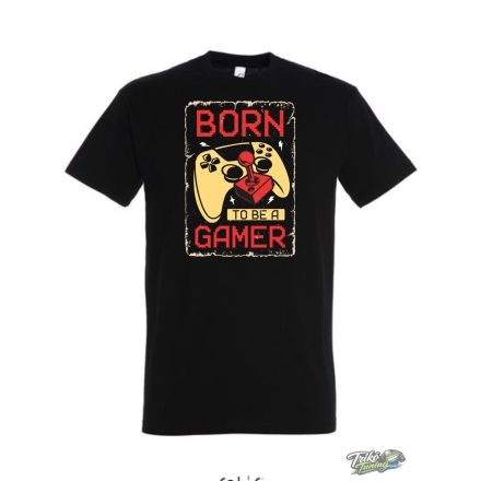 BORN TO BE A GAMER FÉRFI PÓLÓ FEKETE