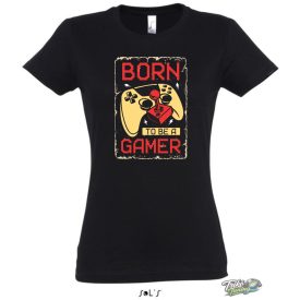 BORN TO BE A GAMER NŐI PÓLÓ FEKETE