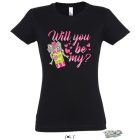 WILL YOU BE MY VALENTINA NŐI PÓLÓ FEKETE
