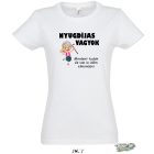 NYUGDIJAS VAGYOK SZINES MINTAVAL NOI POLO noi fehér