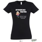 NYUGDIJAS VAGYOK SZINES MINTAVAL NOI POLO noi fekete