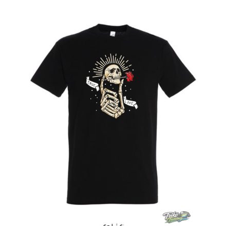 SKULL AND ROSE FEKETE