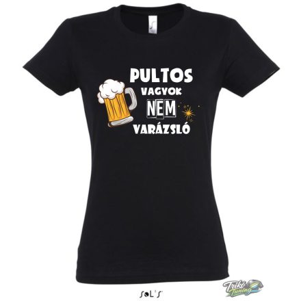 PULTOS VAGYOK NEM VARÁZSLÓ NŐI PÓLÓ FEKETE