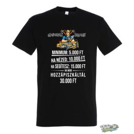 GÁZSZERELŐ ÓRADÍJAK FÉRFI PÓLÓ FEKETE