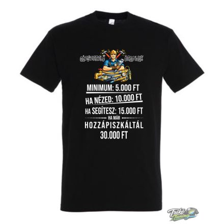 GÁZSZERELŐ ÓRADÍJAK FÉRFI PÓLÓ FEKETE