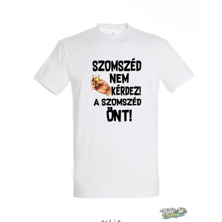 SZOMSZED NEM KERDEZ SZINES feliratos polo ferfi fehér
