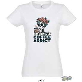 COFEE ADDICT NŐI PÓLÓ FEHÉR